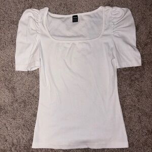 SHEIN White Puff Sleeve Blouse